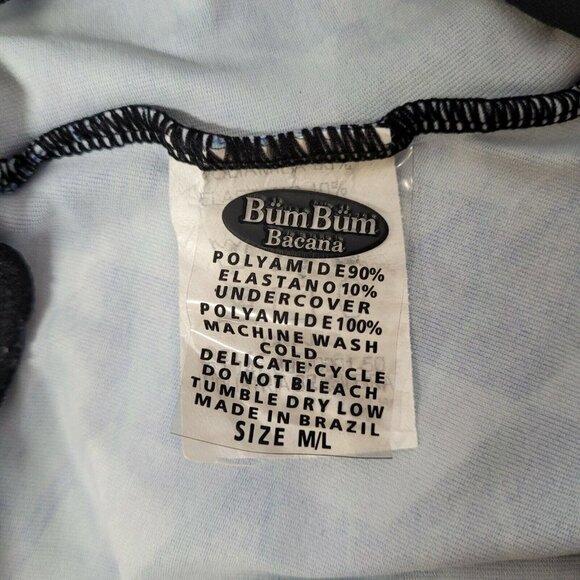 BumBum Bacana Women's Geometric Print Legging Size M/L Blue & Black Cute! - Picture 3 of 7